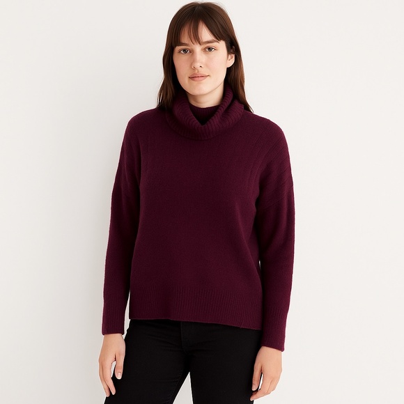 Madewell Purple Turtleneck Wool Blended Classic Pullover Sweater SIZE S - Picture 1 of 12